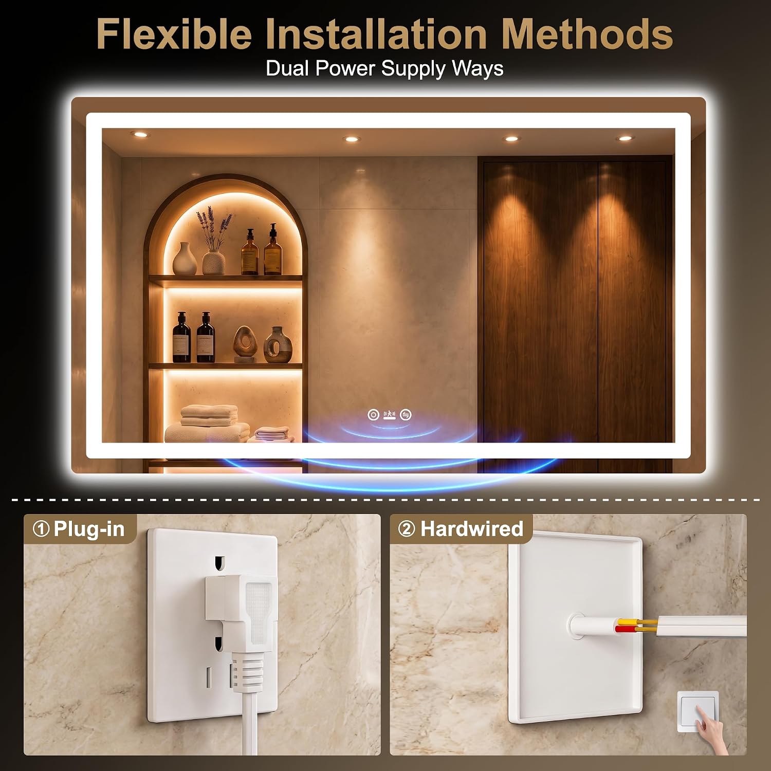 LED Bathroom Vanity Mirror with Lights, Motion Sensor