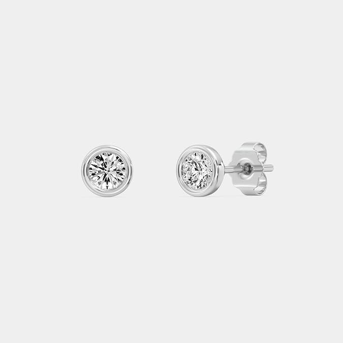 Gilded Diamond 5/8 Cttw Prong Huggie Earrings Silver