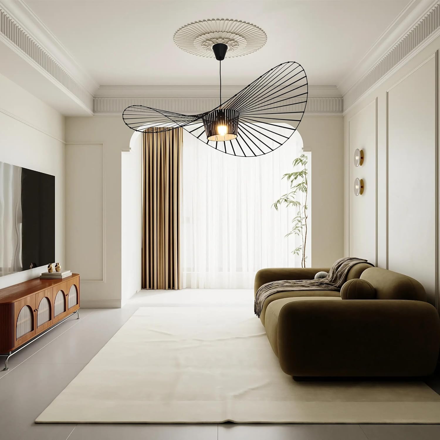 Modern Black Woven Chandelier