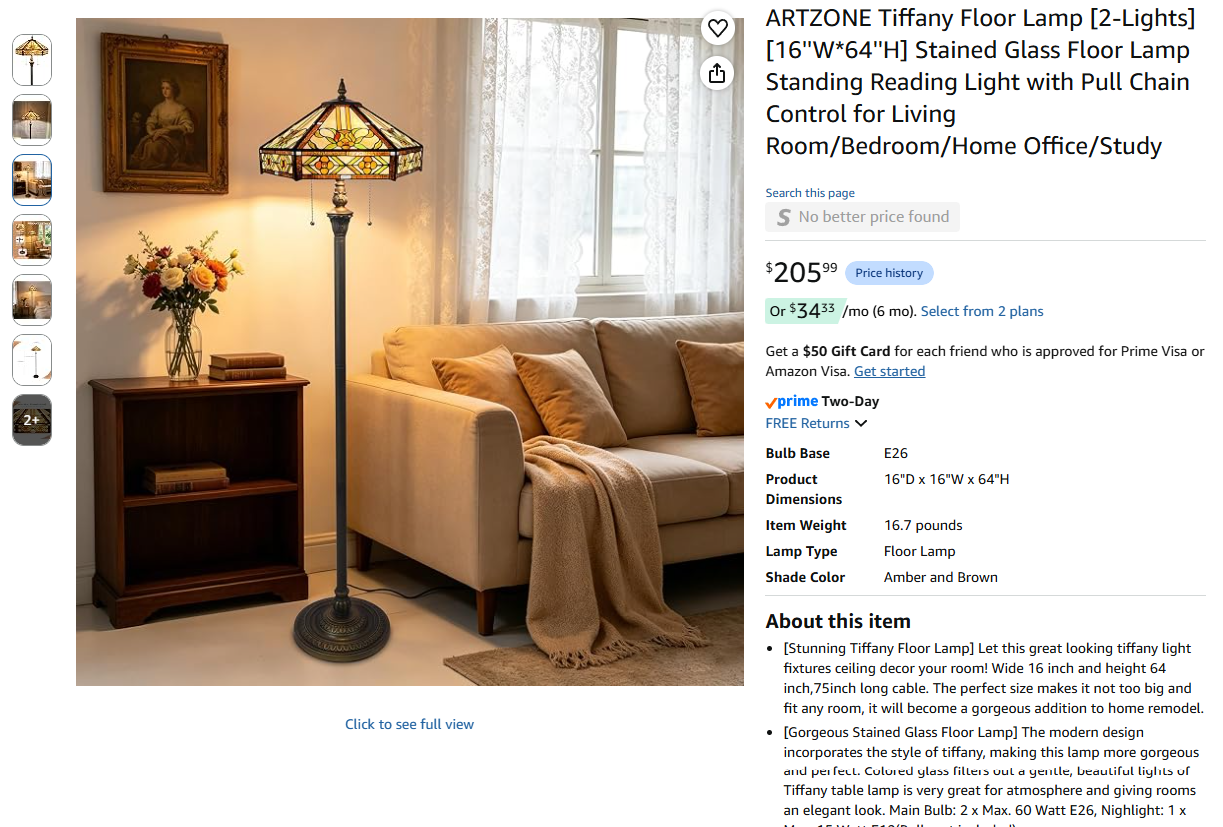Tiffany Floor Lamp [2-Lights]
