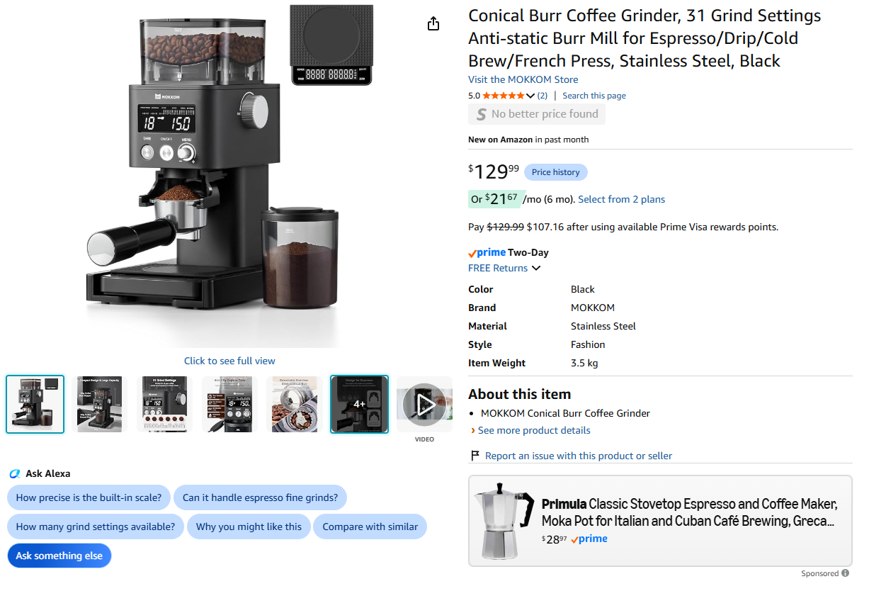 Conical Burr Coffee Grinder