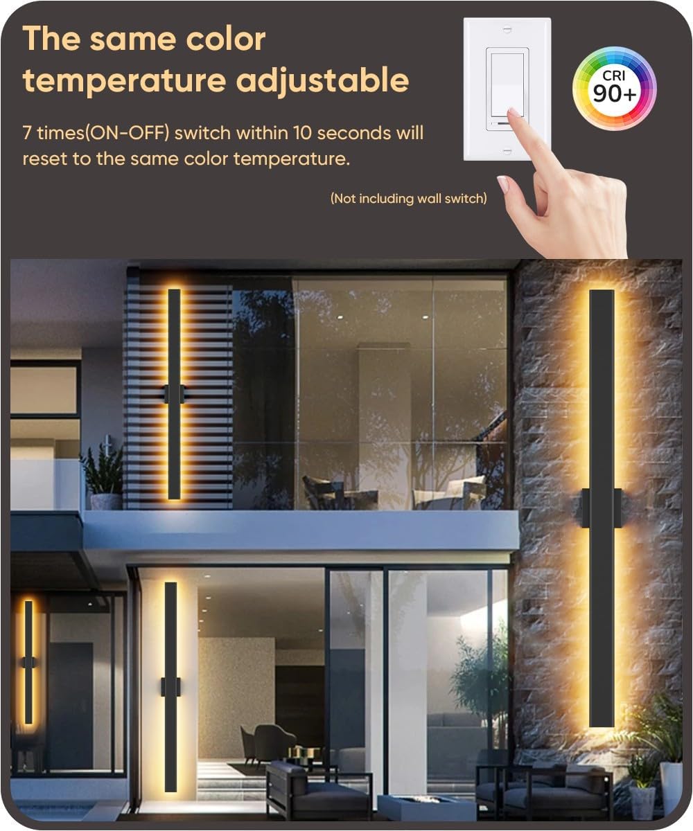 black outdoor wall lights - 2 Pack
