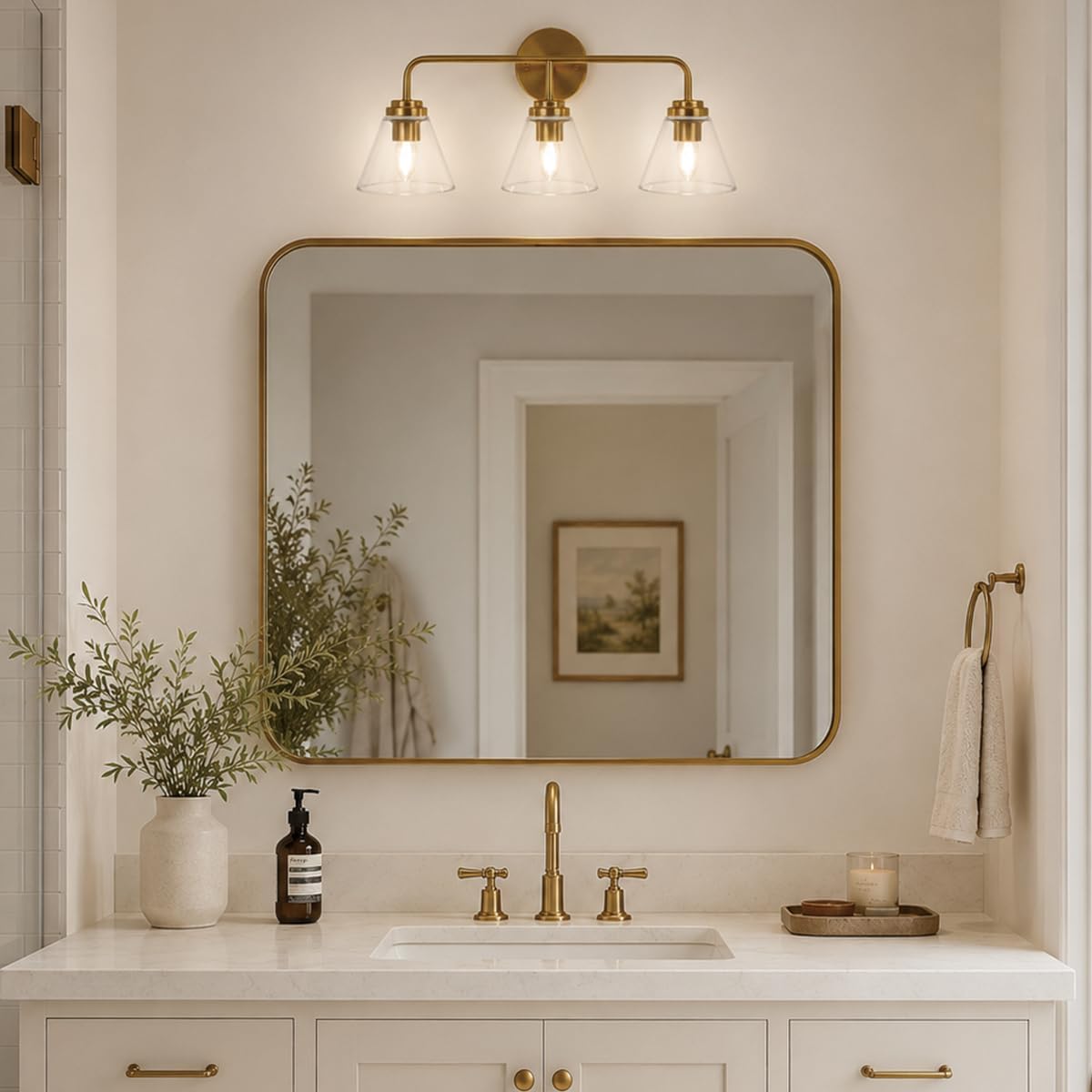Vanity Lights for Bathroom 3 Light - Brushed Gold