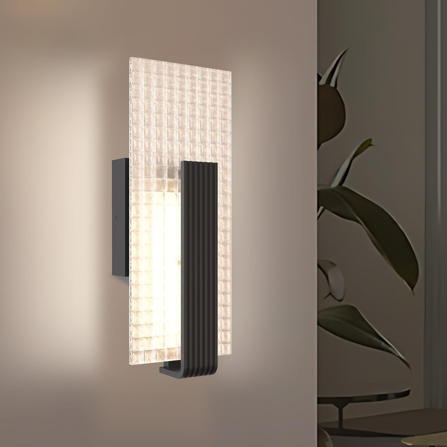 Modern Black Wall Sconce Indoor Fixtures, 2 Pack