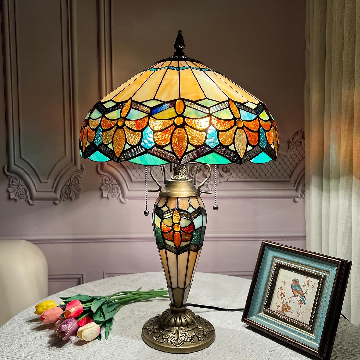Tiffany Table Lamp with Nighlight