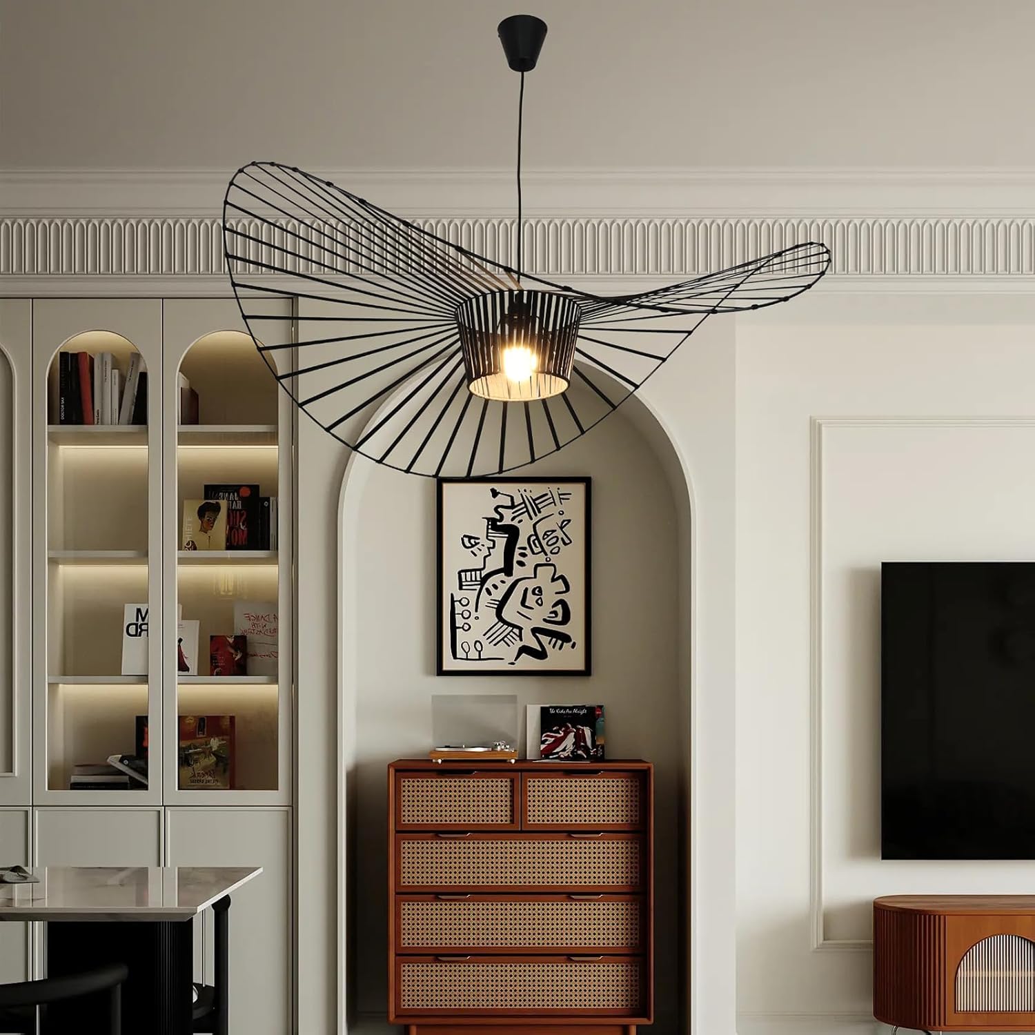 Modern Black Woven Chandelier