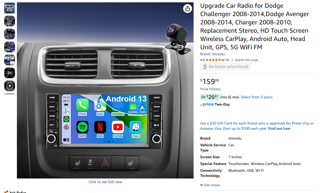 Smart Car Radio Upgrade for DODGE