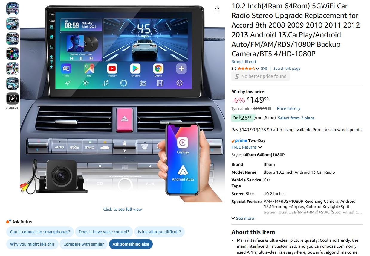 Smart Stereo Upgrade Honda Accord 8th 2008-2012
