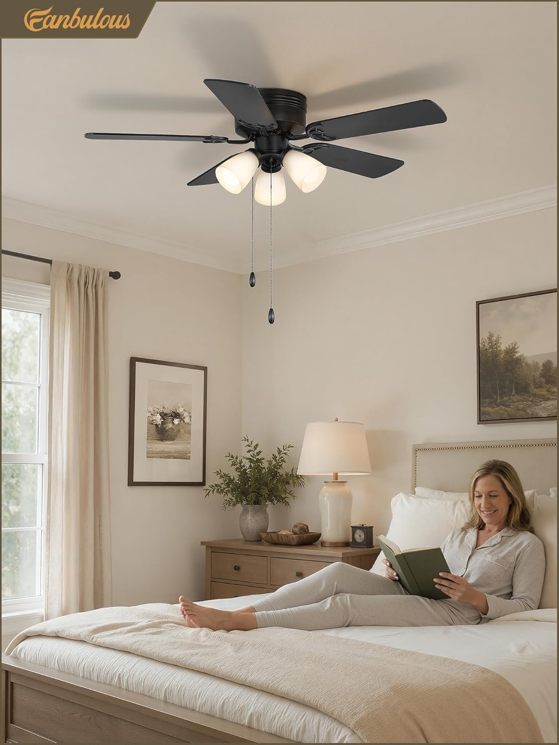 Ceiling Fans with Light, 6 Speeds