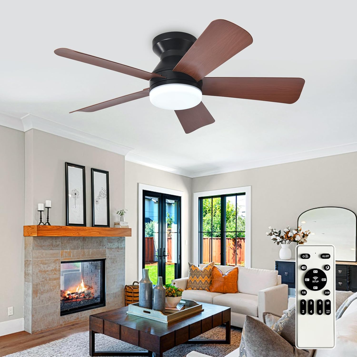 Ceiling Fans with Lights & Remote