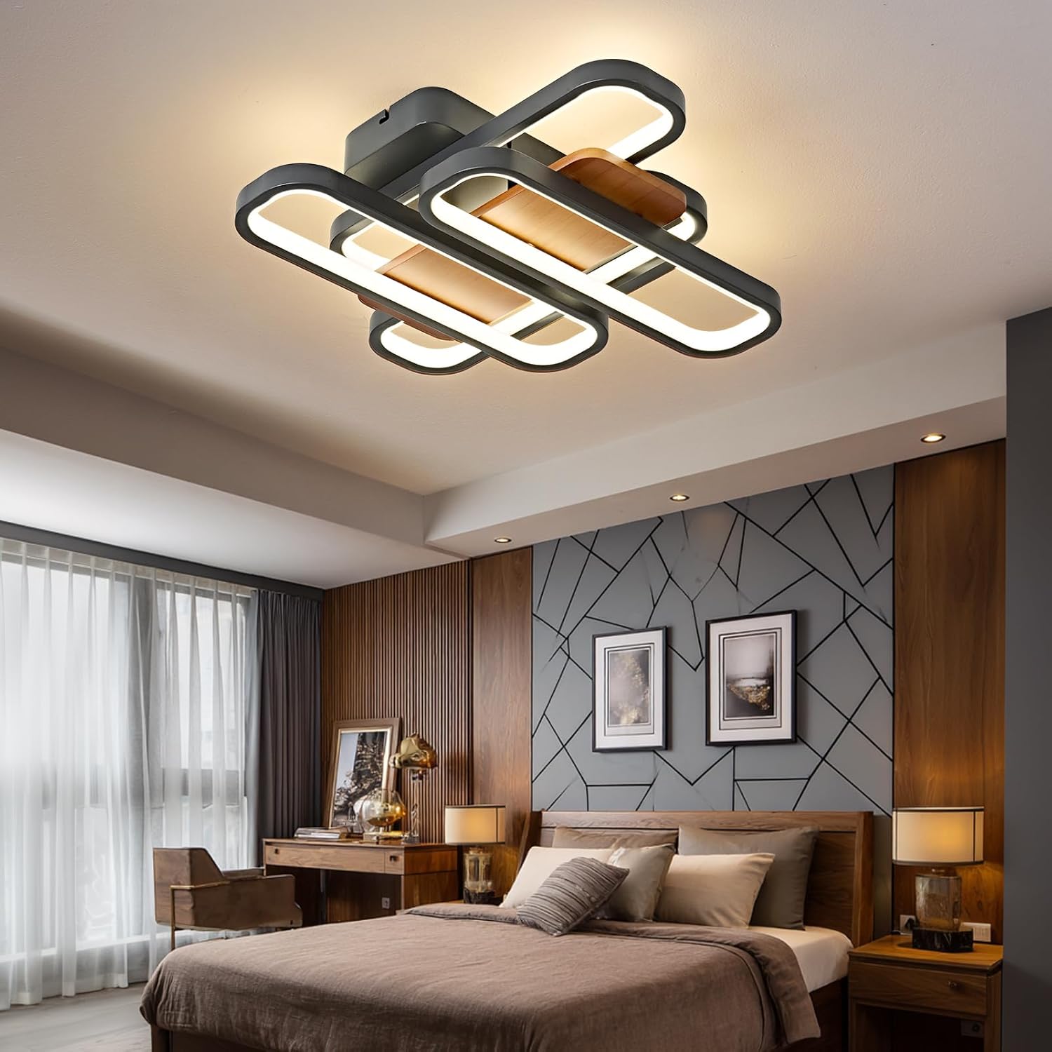 LED Ceiling Light Dimmable Flush Mount Chandelier
