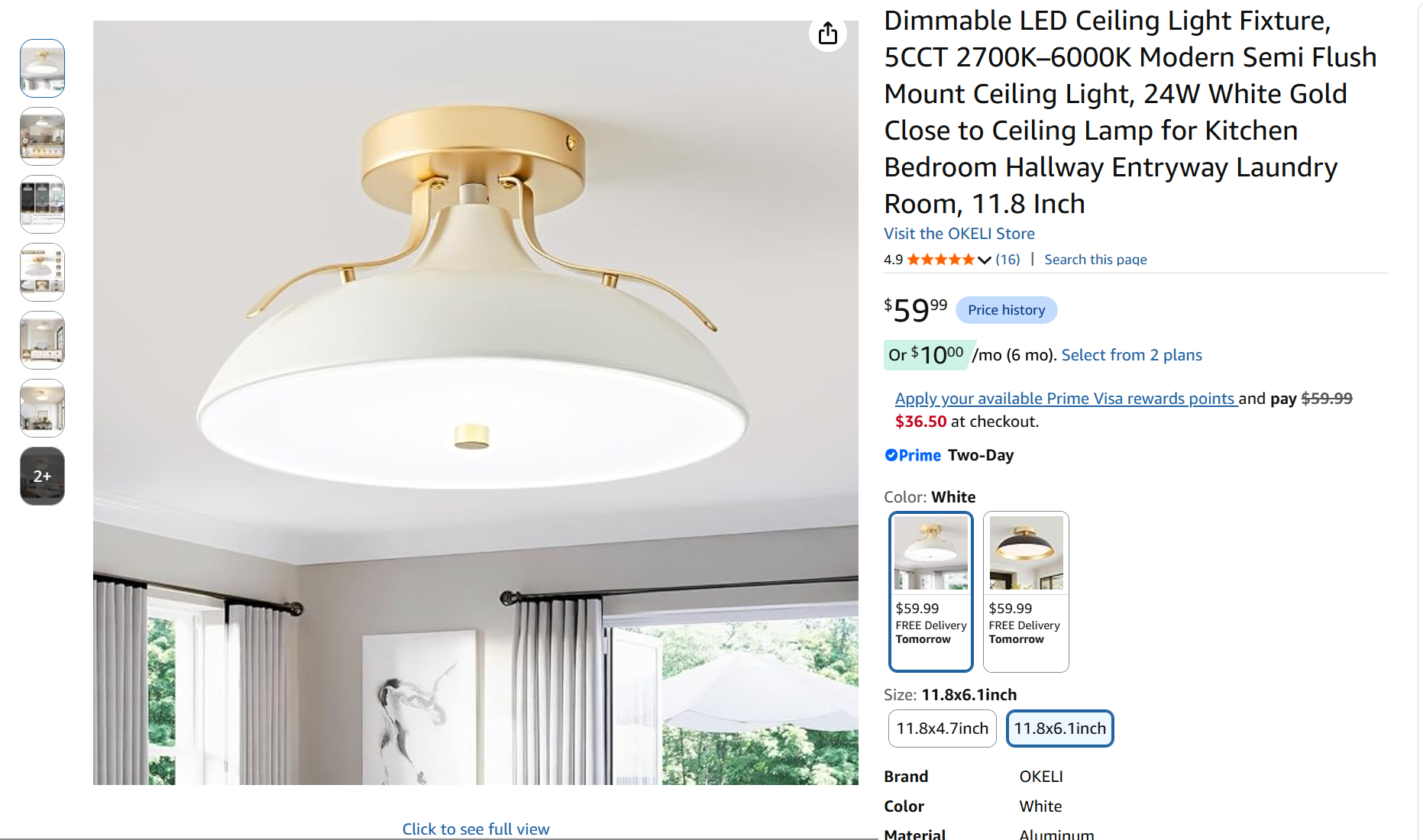 Dimmable LED ceiling light fixture