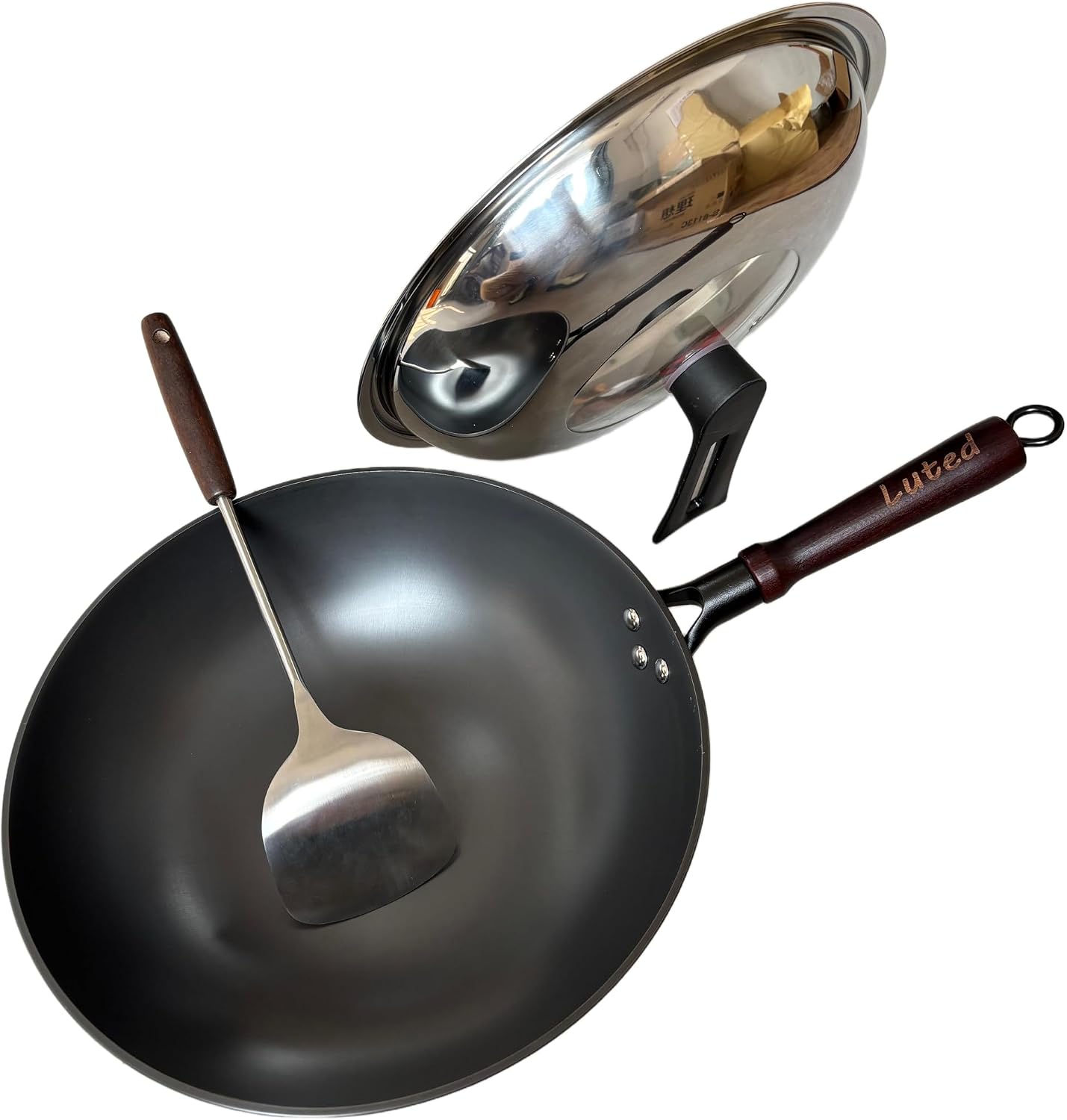 Cast Iron Chinese Wok with lid