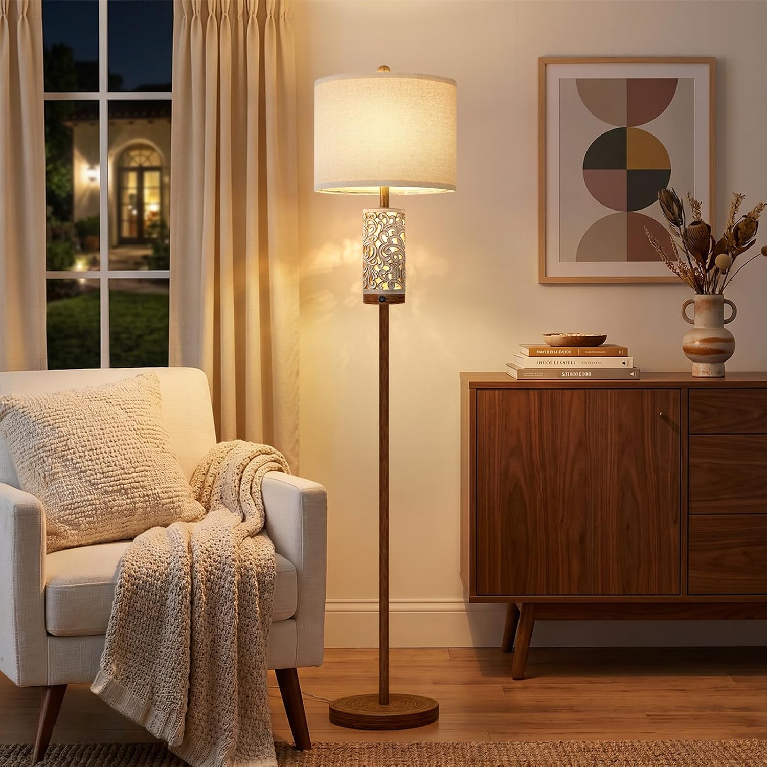 Vintage Floor Lamp with Night light
