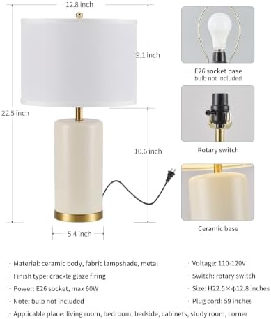 Modern Ceramic Table Lamps Set of 2