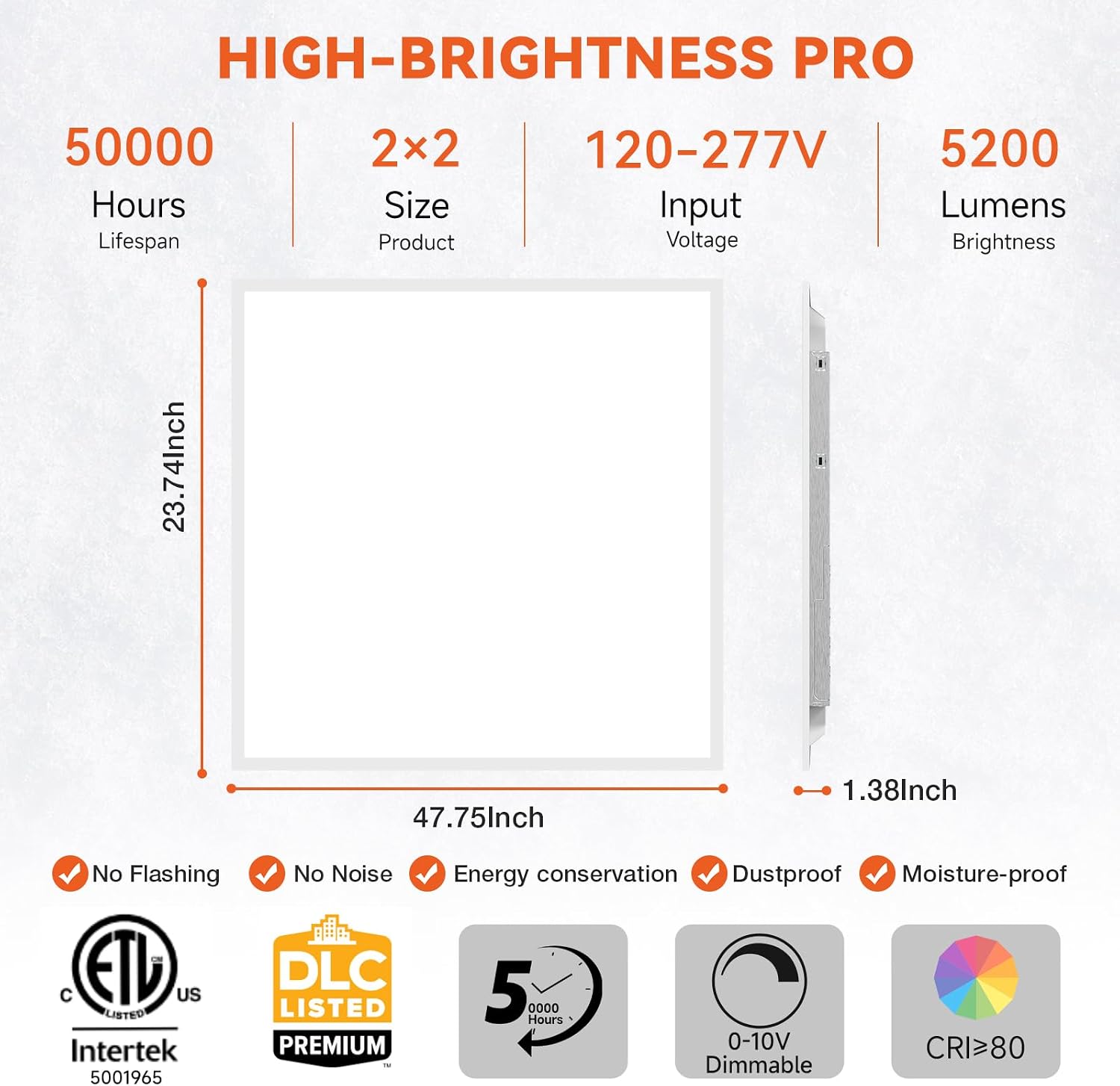 2x2 LED Flat Panel Light - Selectable 5 CCT