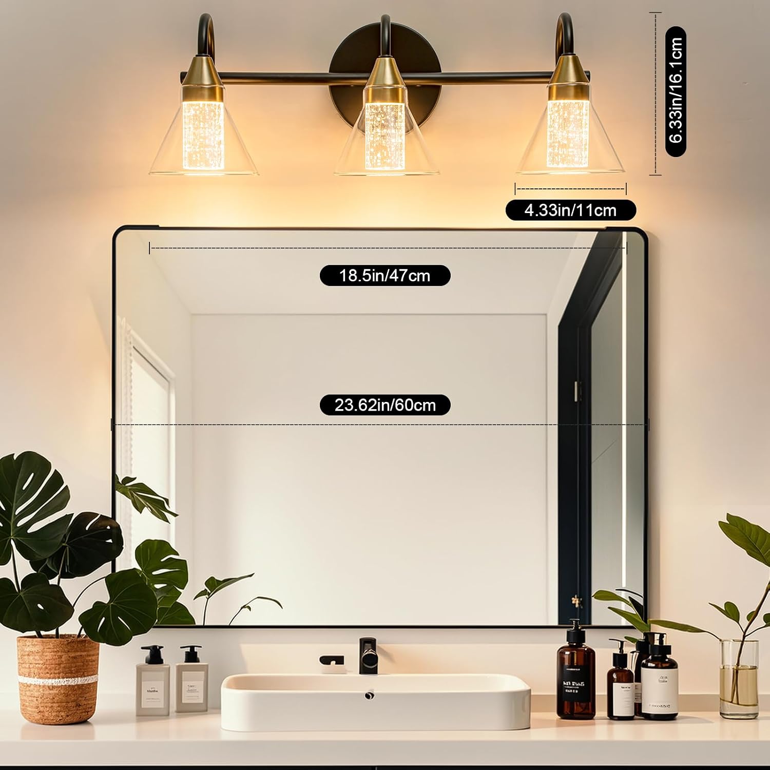 3-Light LED Vanity Light - 5 Color Mode