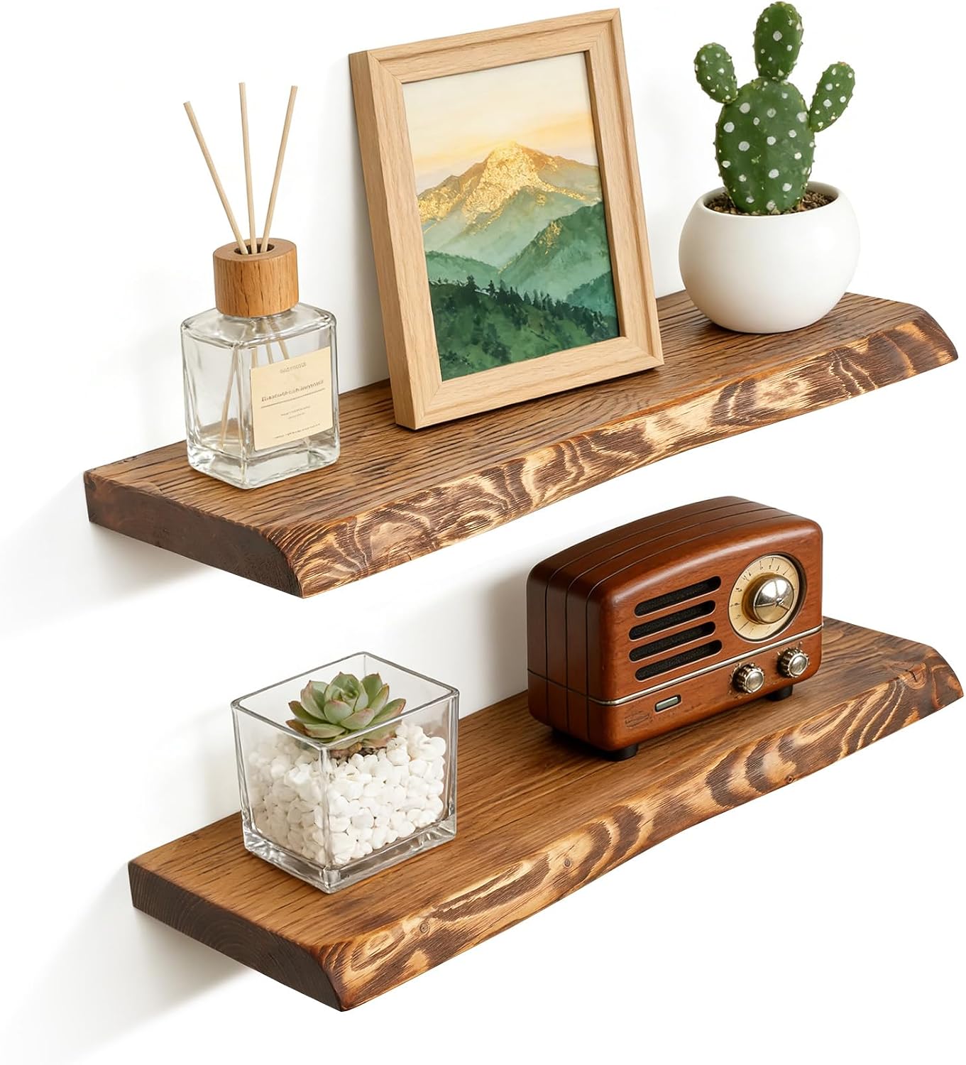 Live Edge Floating Shelves - Solid Spruce - 2PK