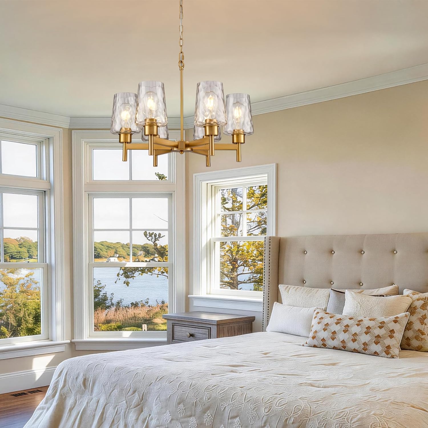 Gold Chandelier, 6-Light