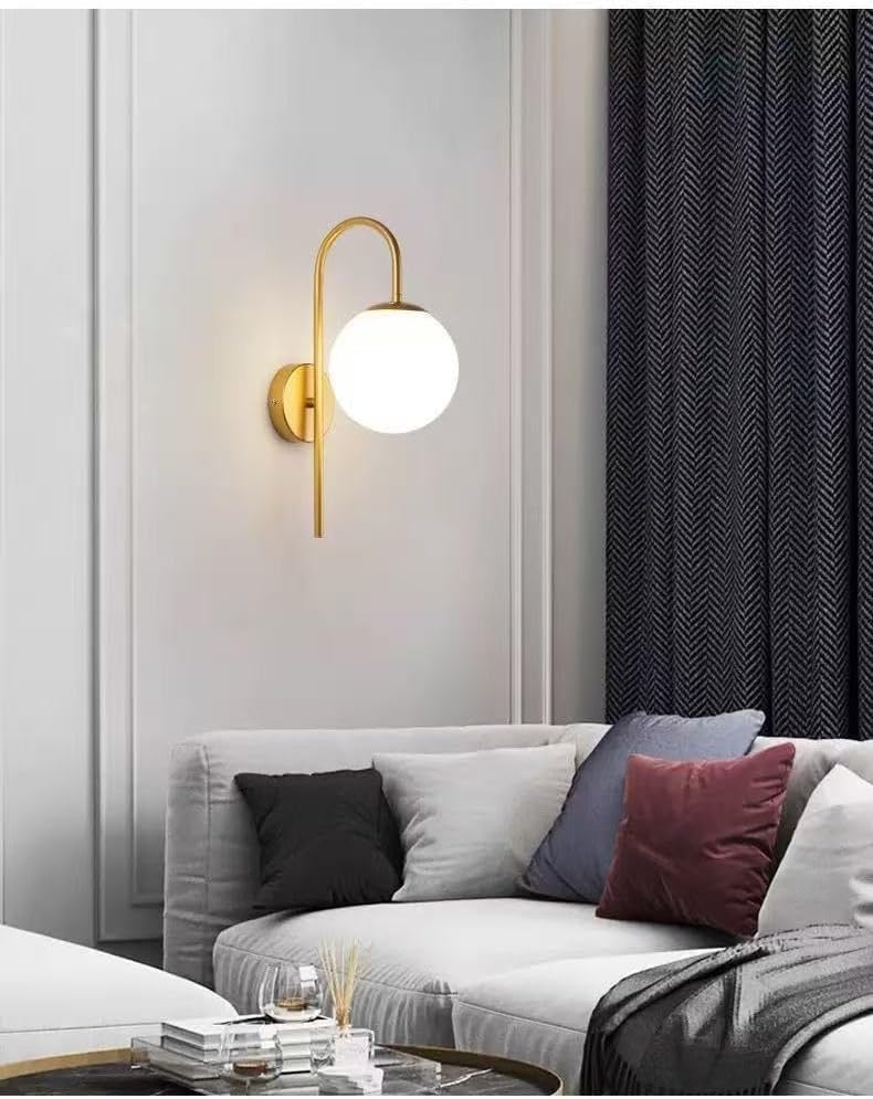 Modern Gold Wall Sconces Set of 2, Gooseneck