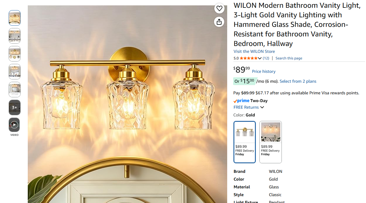 Modern Bathroom Vanity 3-Light