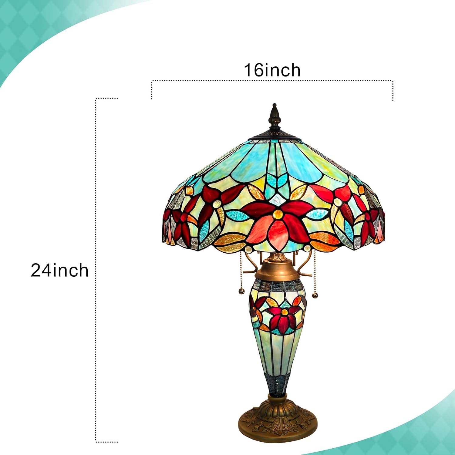 Tiffany Table Lamp with Nightlight