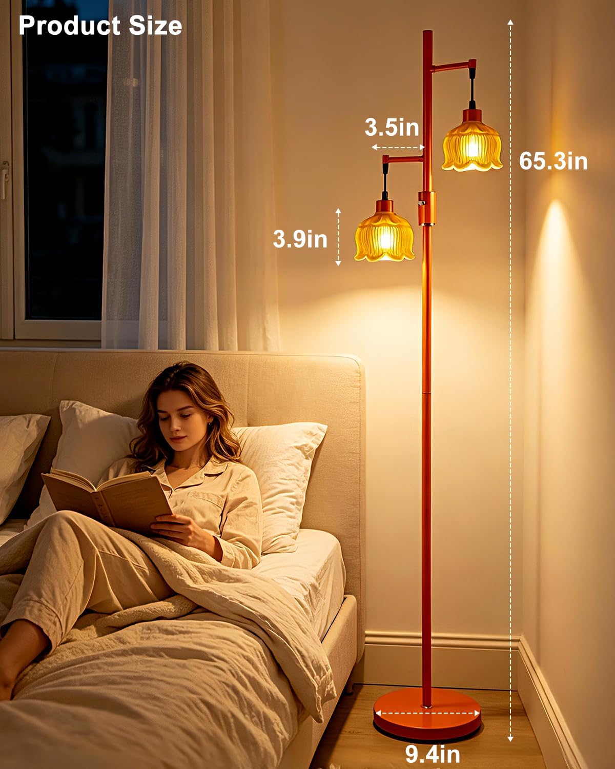 Floor Lamp with LED Bulbs Included, Dimmable