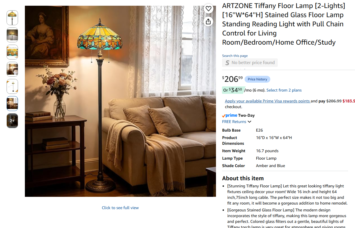 Tiffany Floor Lamp [2-Lights]