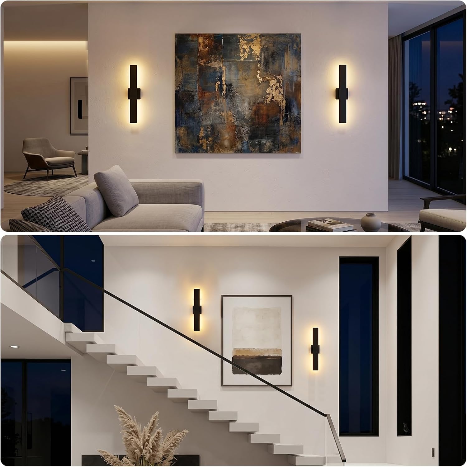 2 Pack Modern LED Outdoor Wall Light