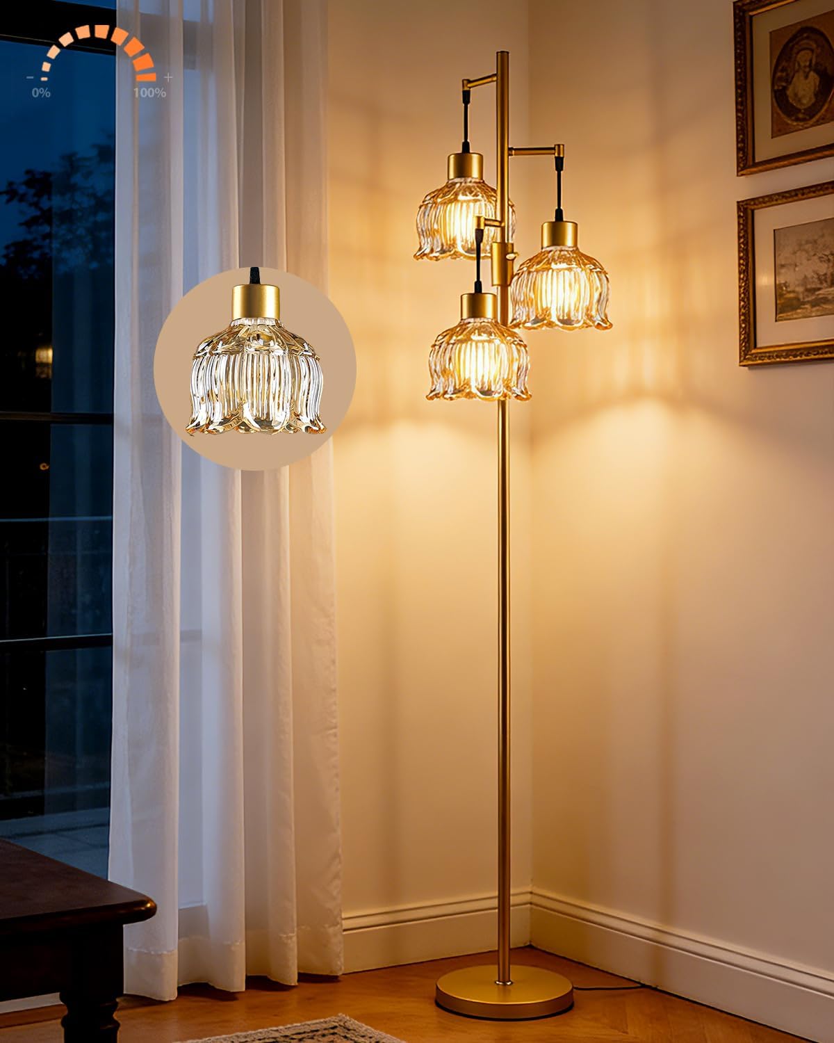 Floor Lamp with LED Bulbs Included,