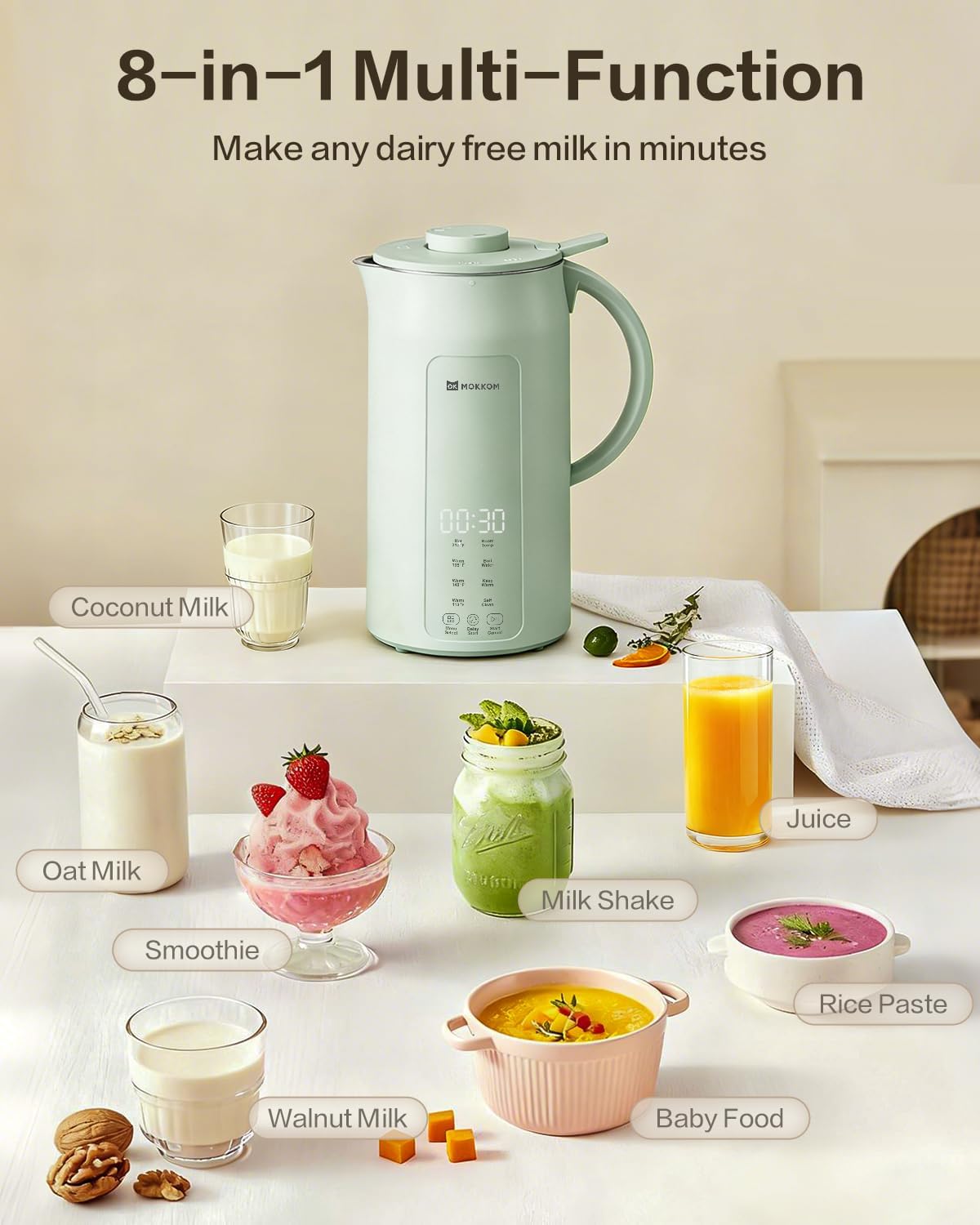 9 in 1 Nut Milk Maker, 42oz Automatic