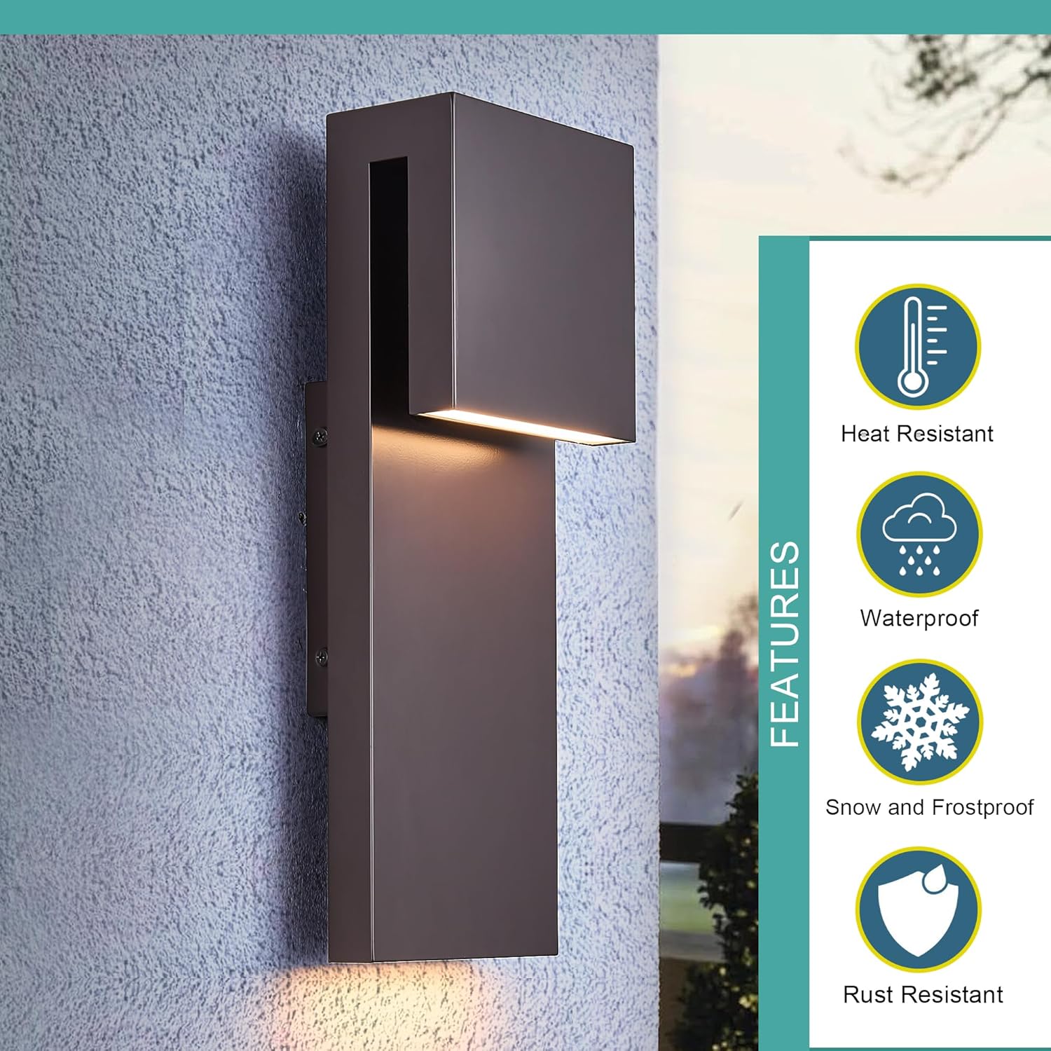 Modern outdoor indoor integrated LED wall sconce