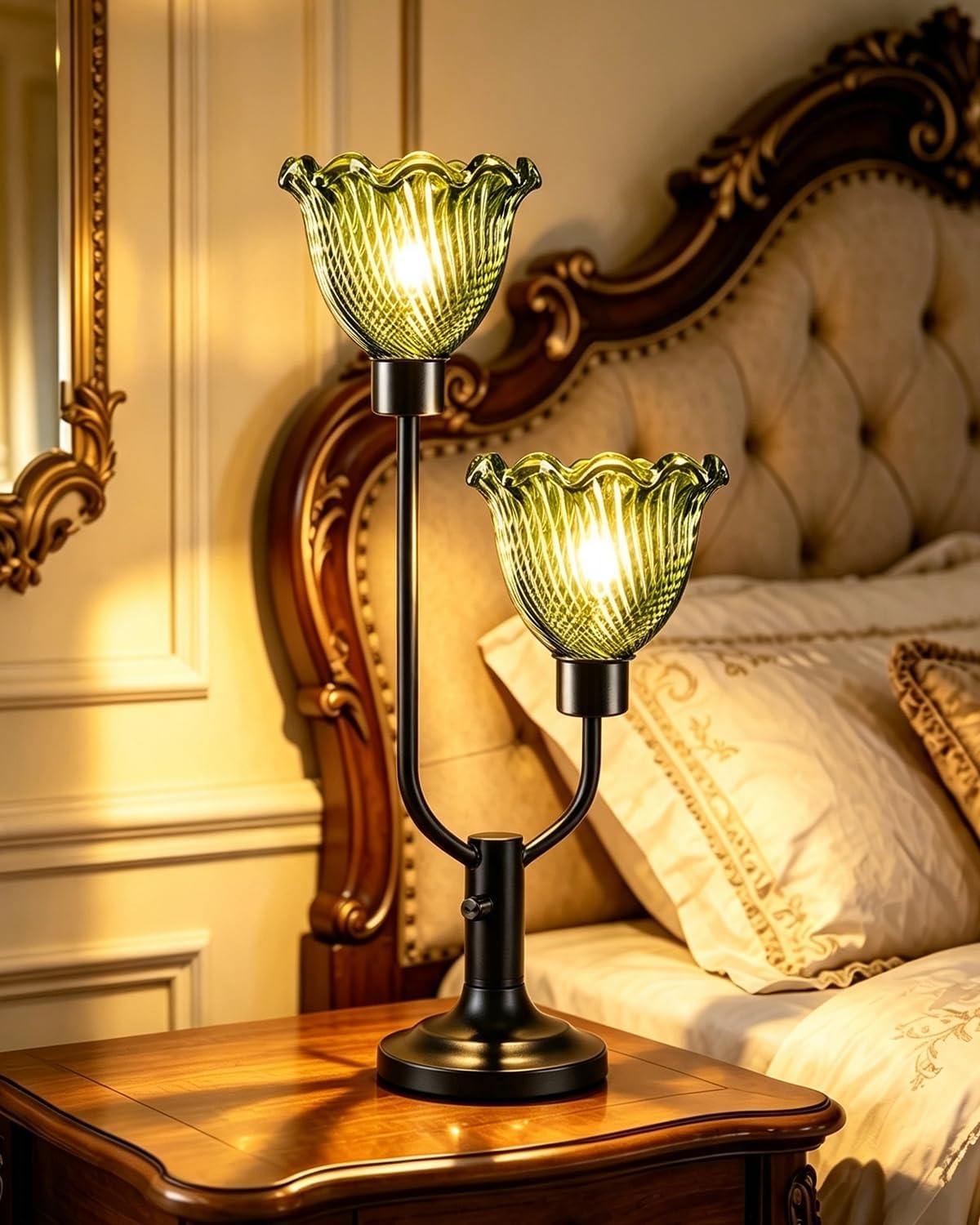 Mid Century Modern Table Lamp Vintage 2-Lights
