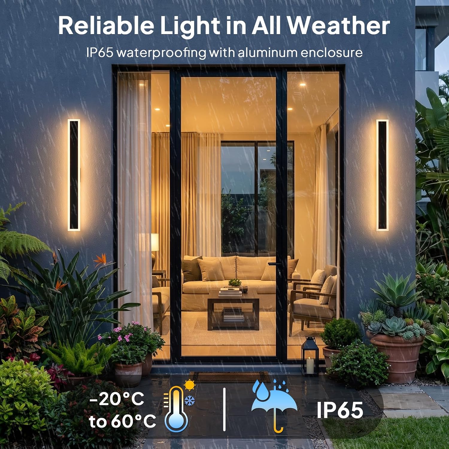 2 Pack 31.5in RGB LED Outdoor Wall