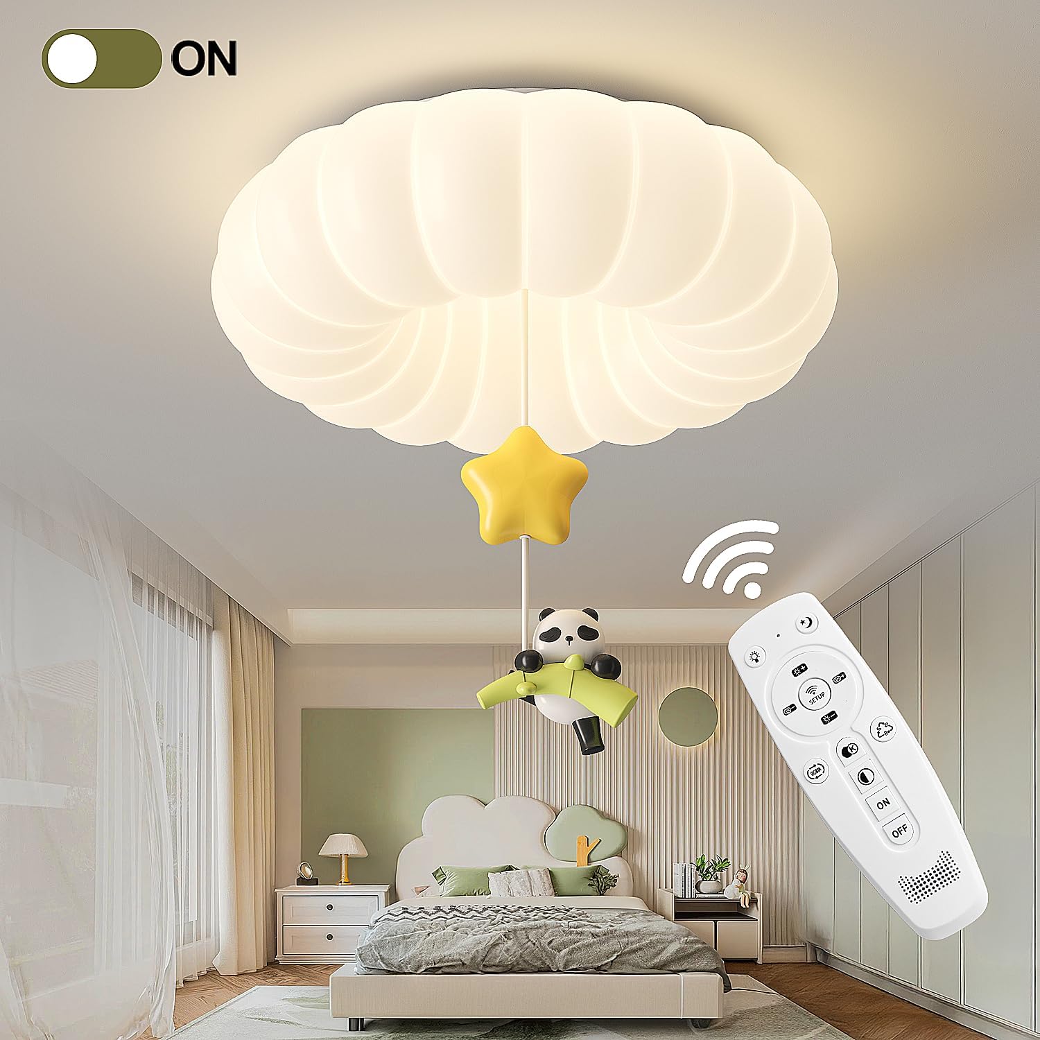 RGB Led Flush Mount Kids Room Ceiling Light with Remote