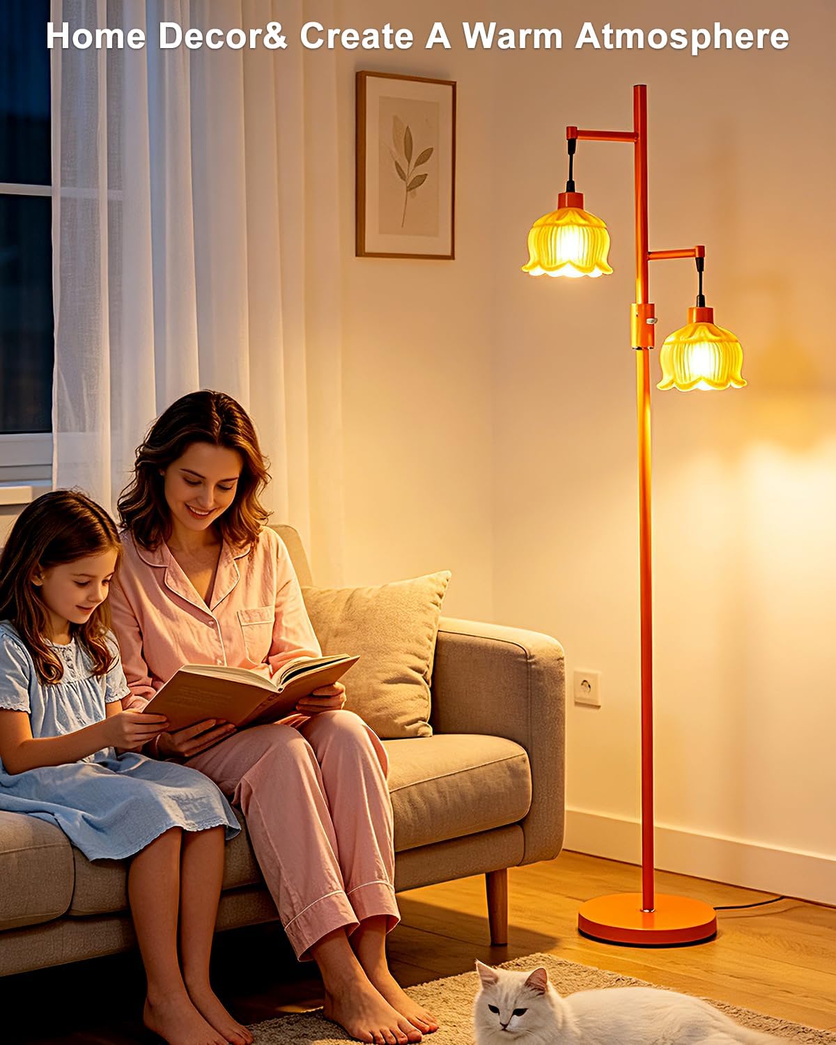Globe Floor Lamp with LED Bulbs Included,
