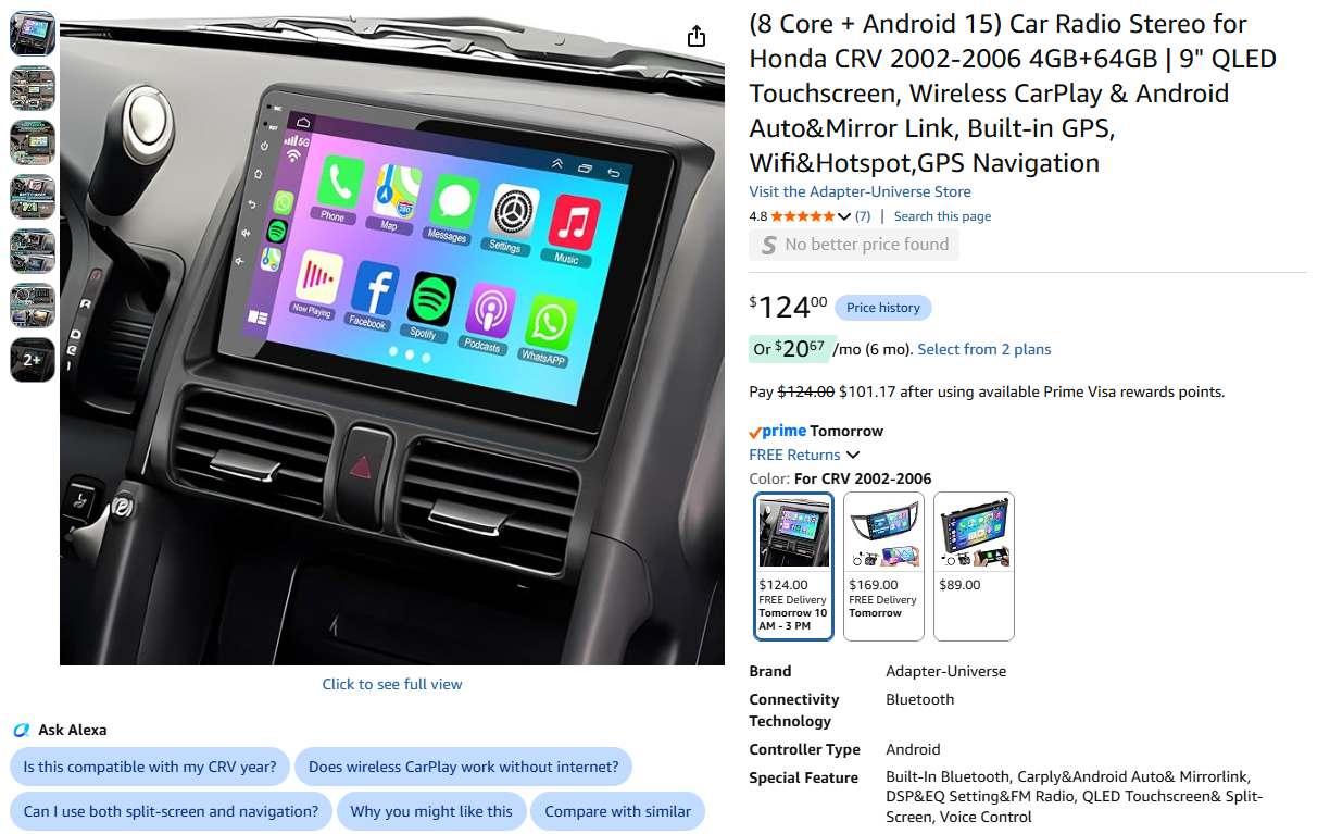 Smart Car Stereo Honda CRV