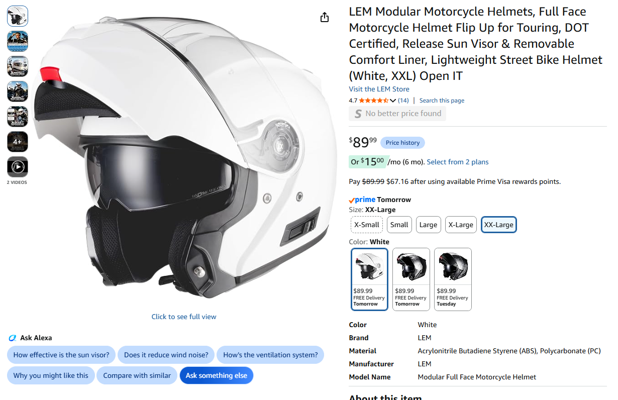 Full Face Helmet - Flip up