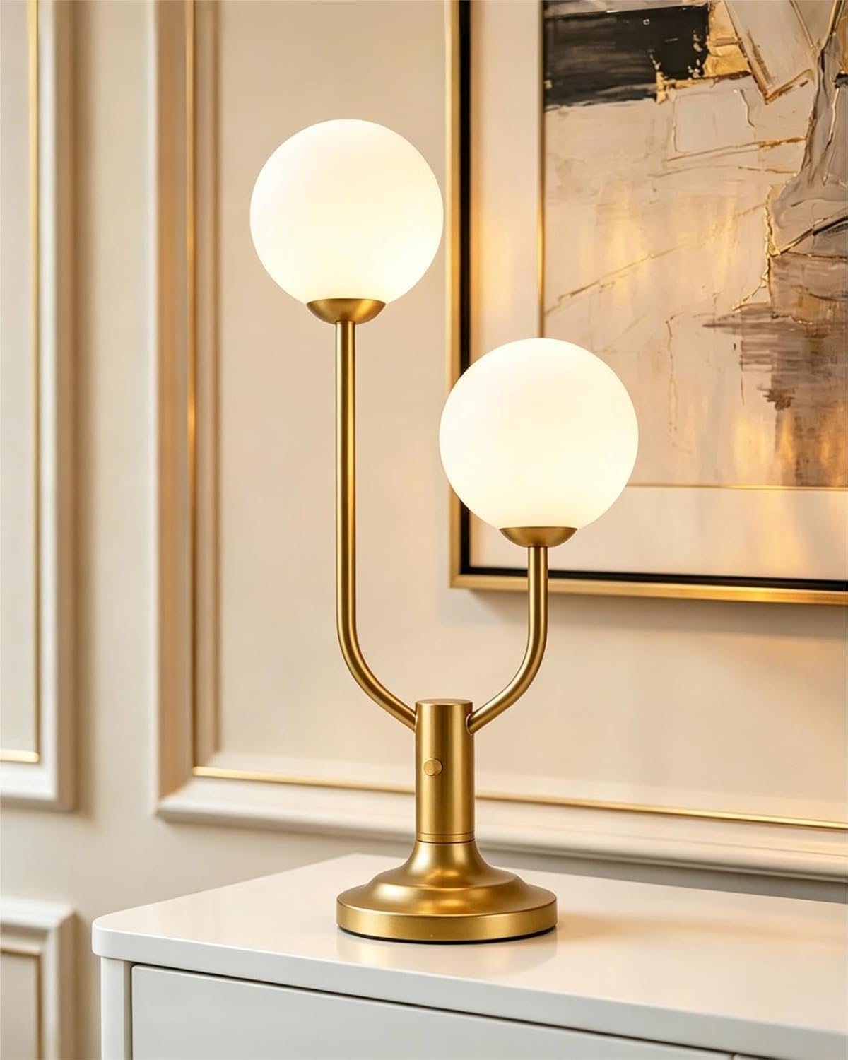 Globe gold table lamp