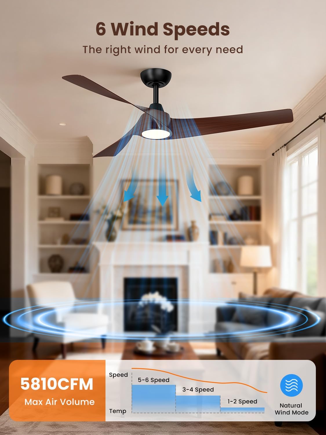 Modern Ceiling fan with Light with remote