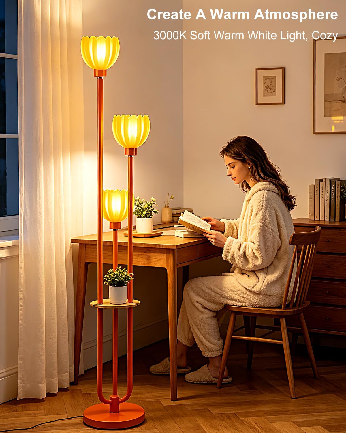 Globe Floor Lamp with LED Bulbs Included,