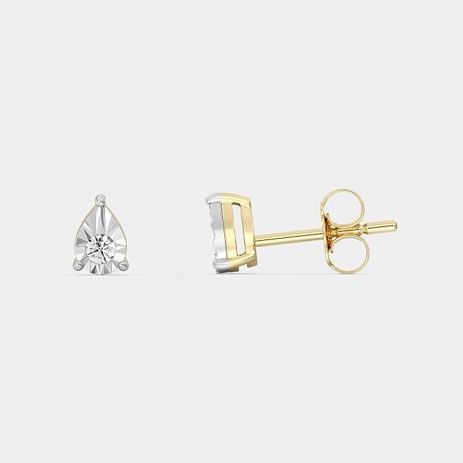 Gilded .05 Cttw Diamond Stud Earrings 14KT Gold