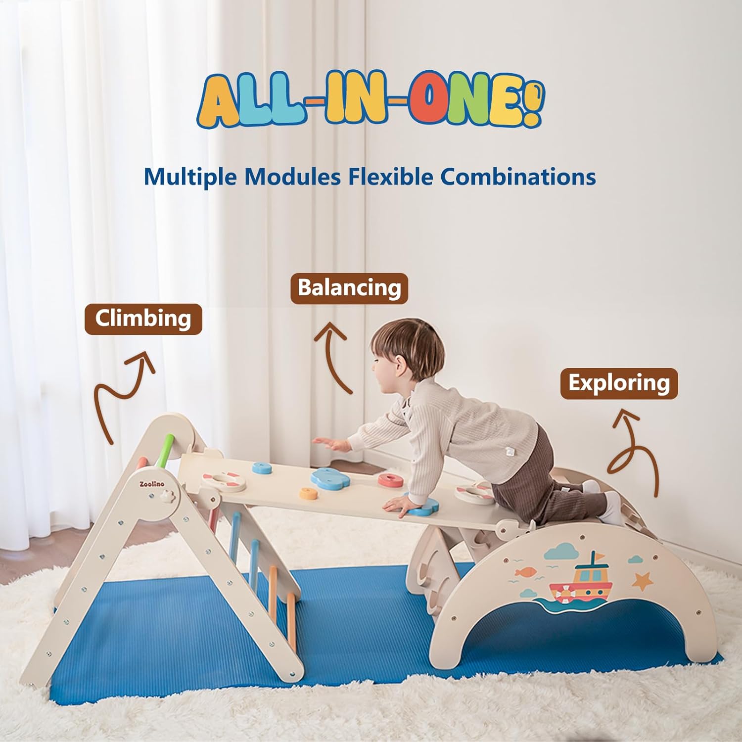 Montessori Wooden Indoor Climbing Toys for Kids