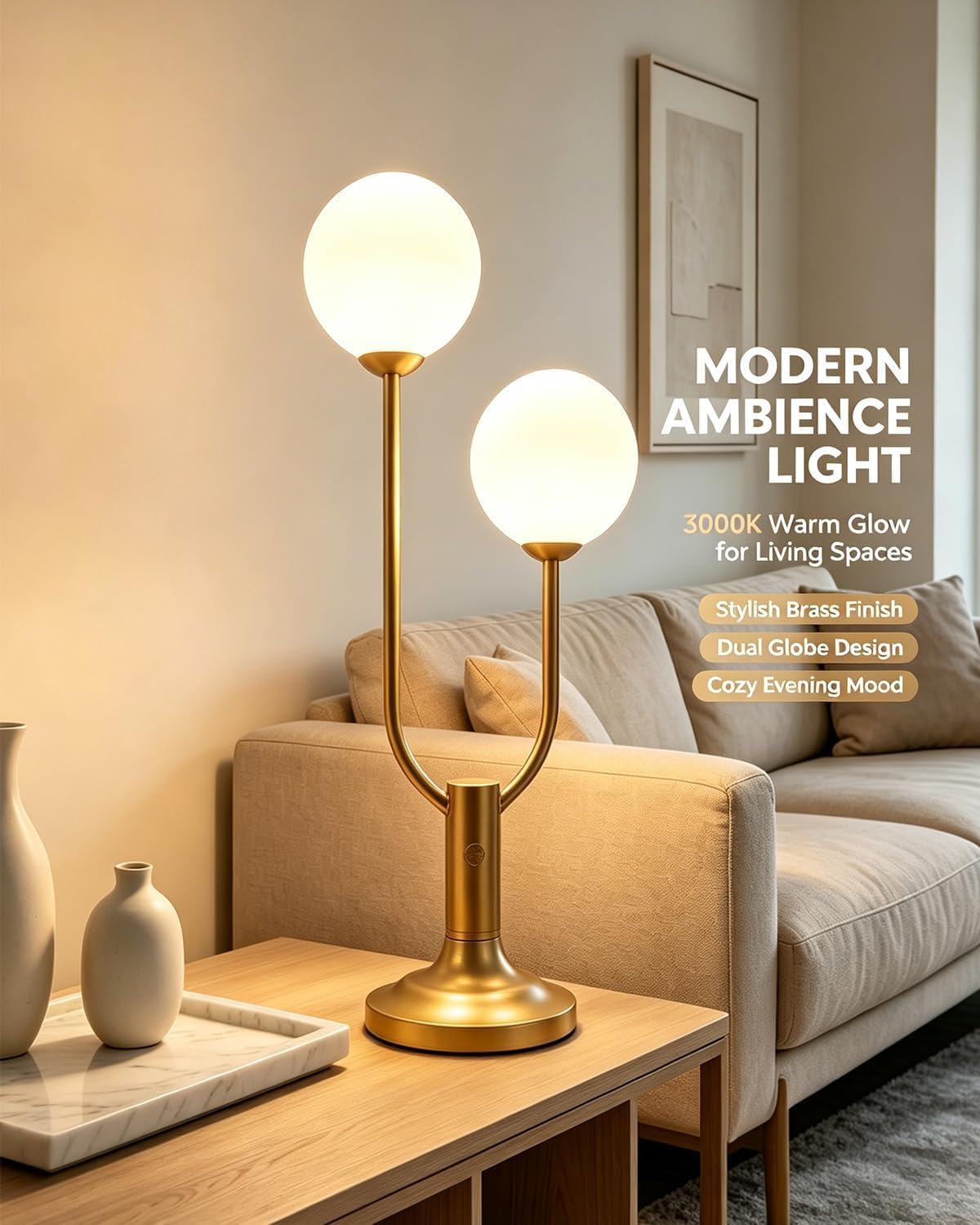 Globe gold table lamp