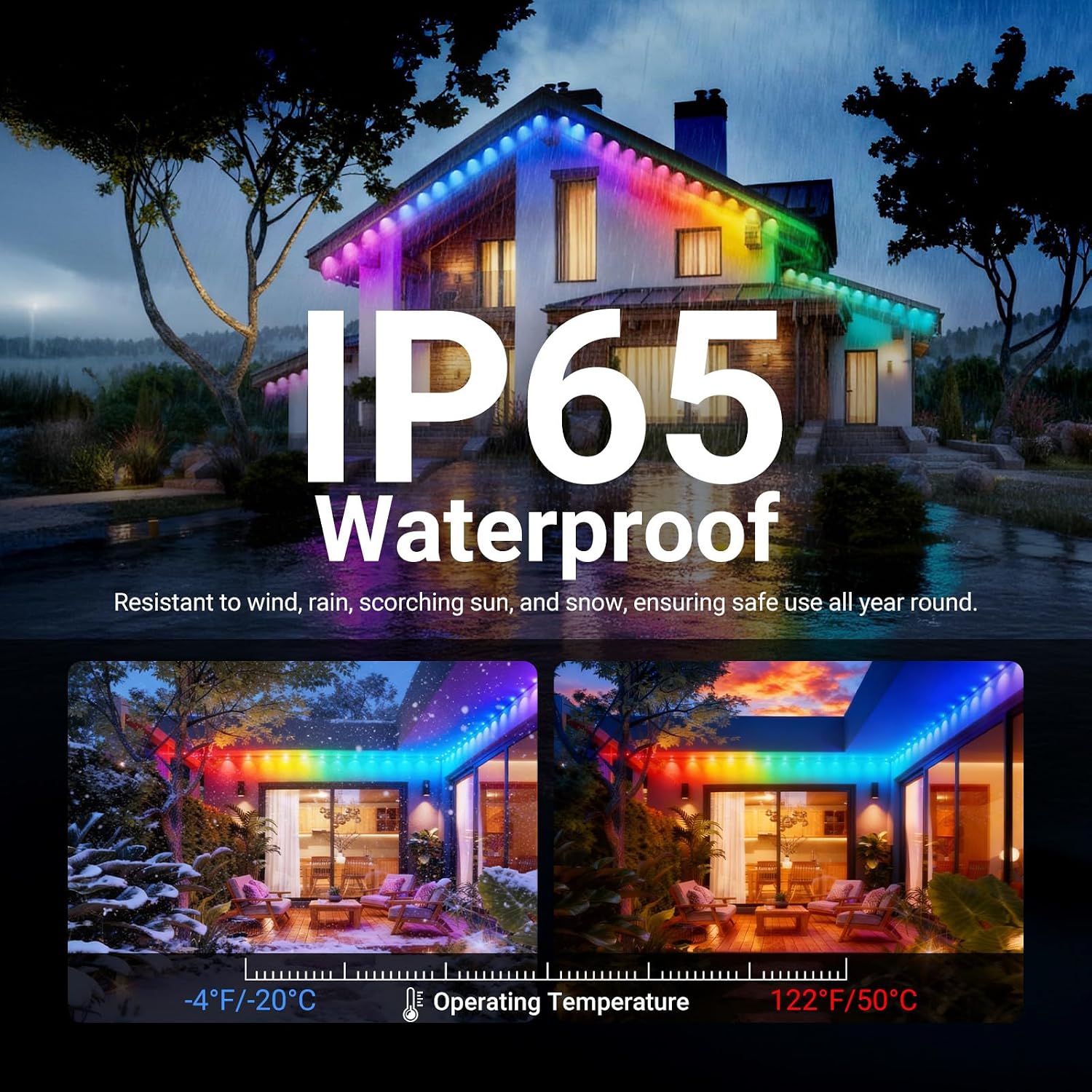 96ft Permanent Outdoor Lights
