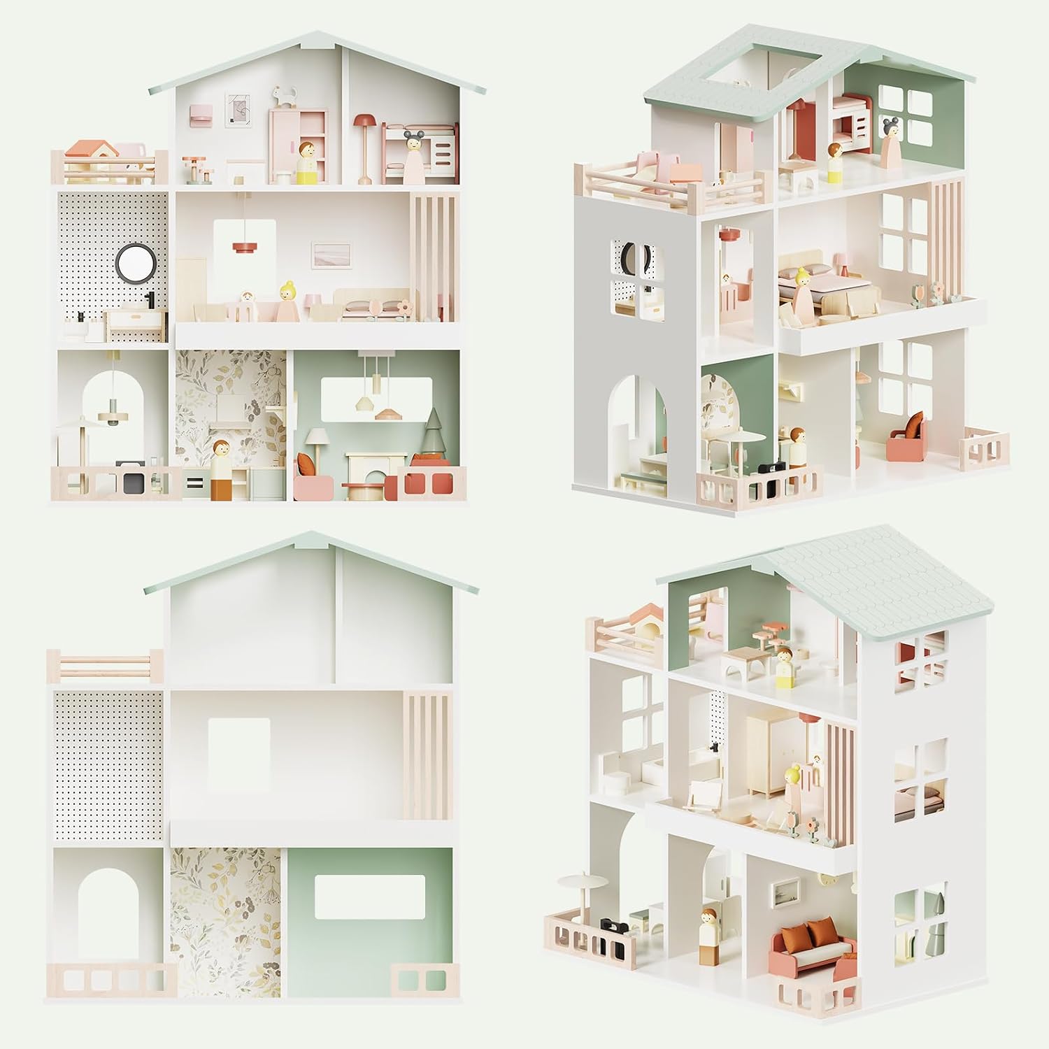 Modern Wooden Dollhouse for Kids