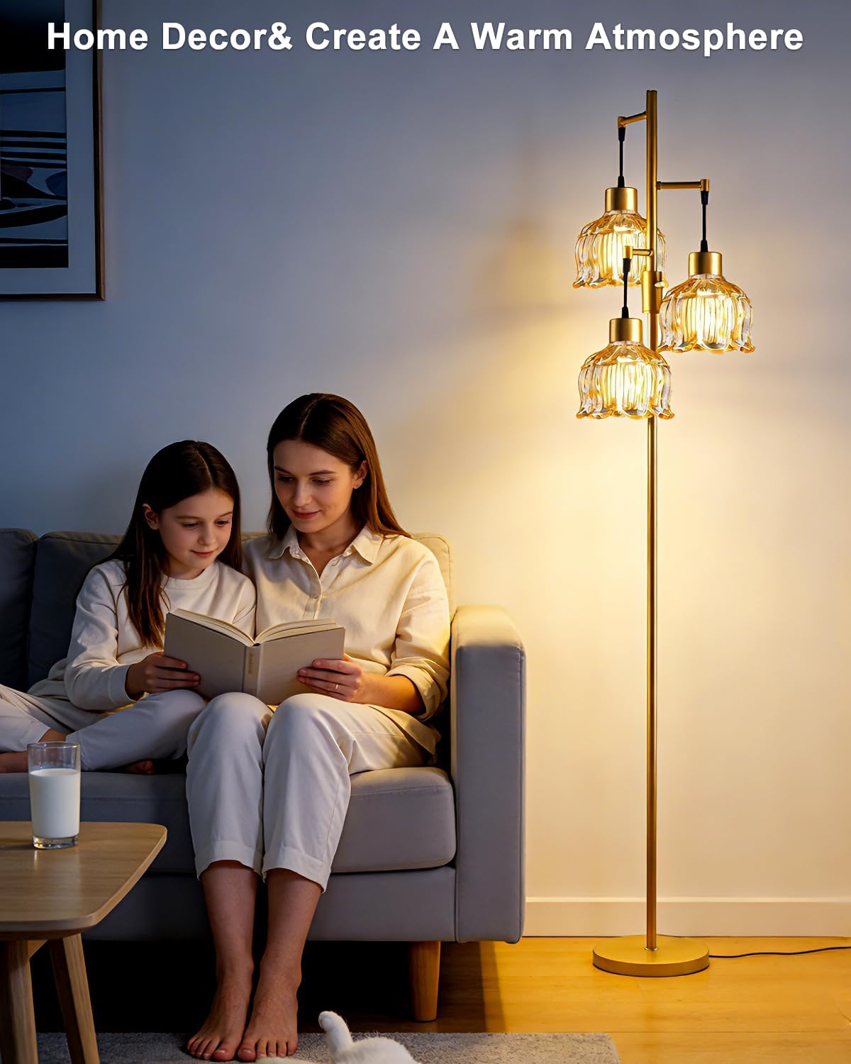 Floor Lamp with LED Bulbs Included,