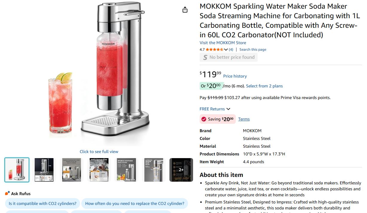 MOKKOM Sparkling Soda Maker