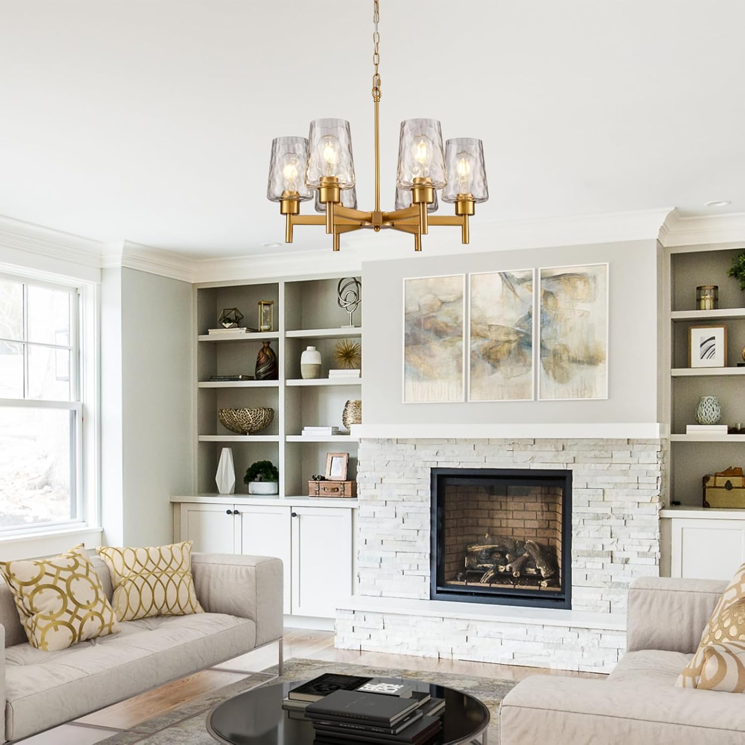 Gold Chandelier, 6-Light