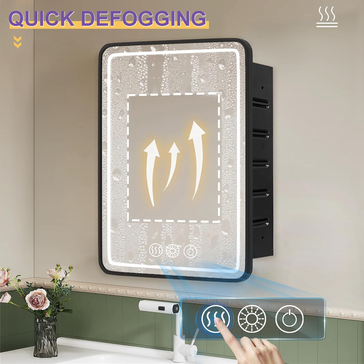 LED Medicine Cabinet with Mirror with Storage and Light
